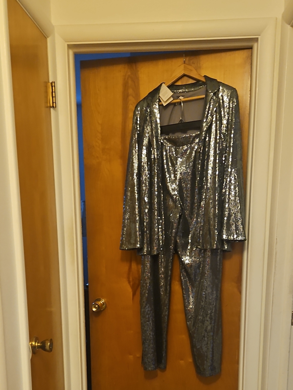 a new day Silver Sequin Jacket & Pants Set